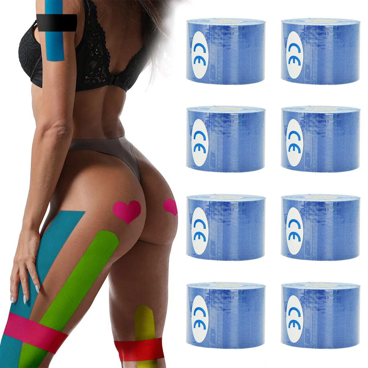 1/6/10 Pcs Dark blue motion Bandage Sports Cotton Elastic Adhesive Strain Injury Tape Knee Muscle Pain Relief