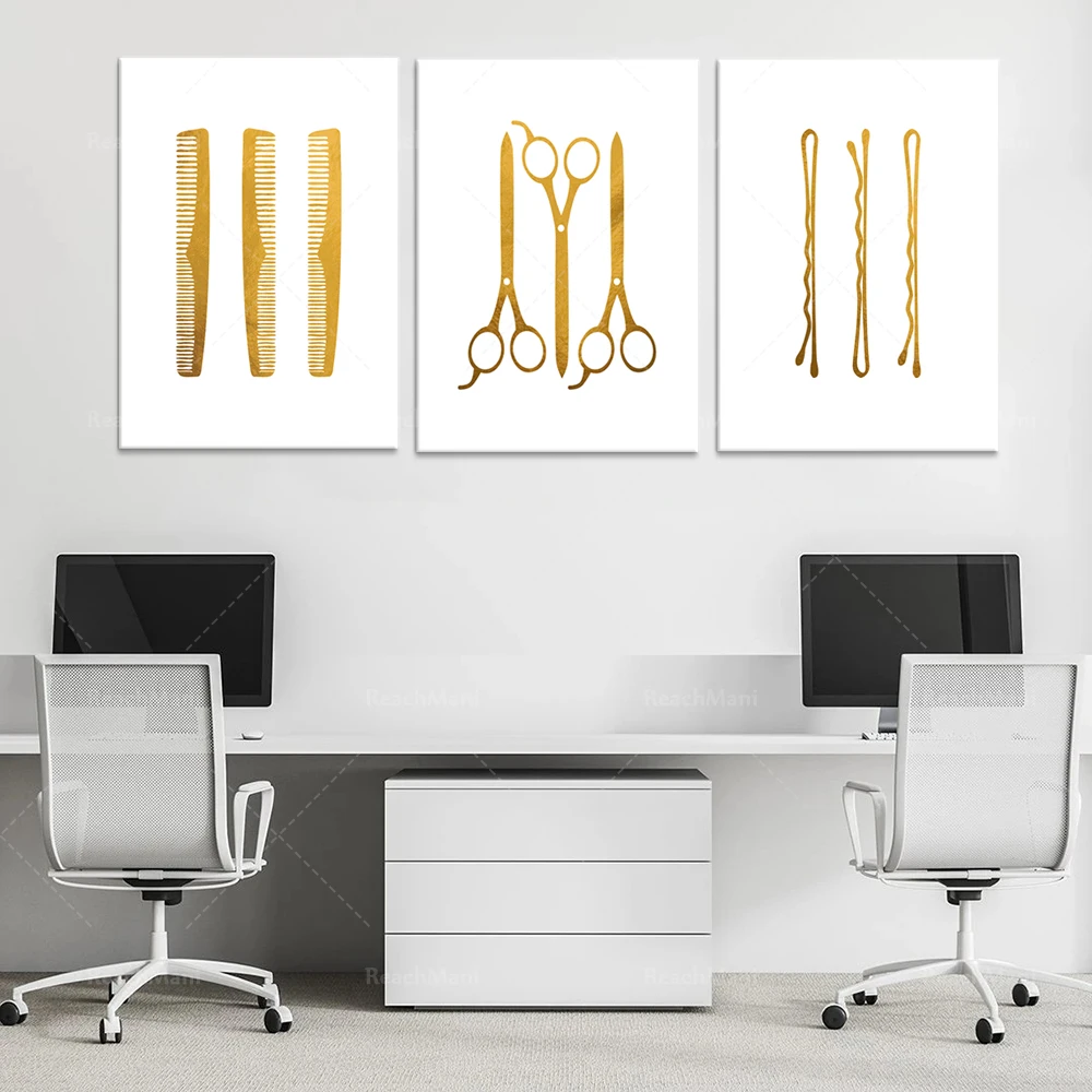 Hair Salon Decoration Hairstyle Hairdresser Foil Print Set 3-Beauty Salon Decoration-Hairstylist Gifts-Hair Salon Wall Art-Hair