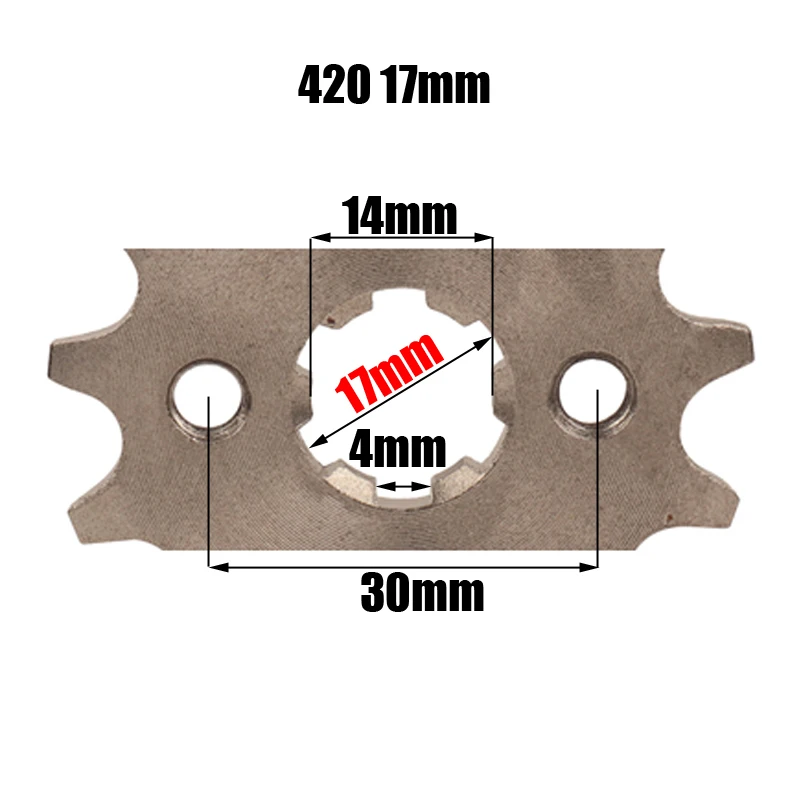 Front Engine 420# 17T 17 Teeth 17mm 20mm Chain Sprocket With Retainer Plate Locker