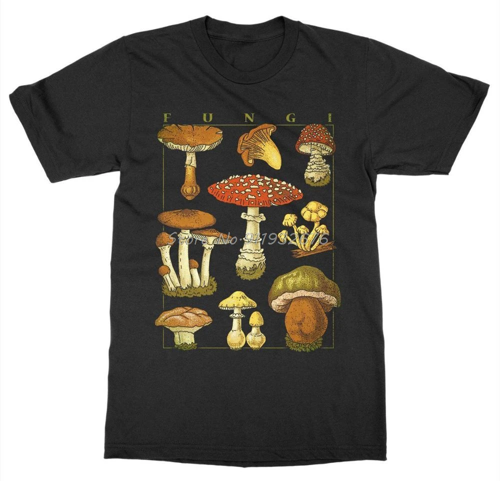 Mushrooms T-Shirt Funghi Fungus Botanical Garden Plant Print Art Fruit Flower  Newest Letter Print Cartoon Crazy T Shirts