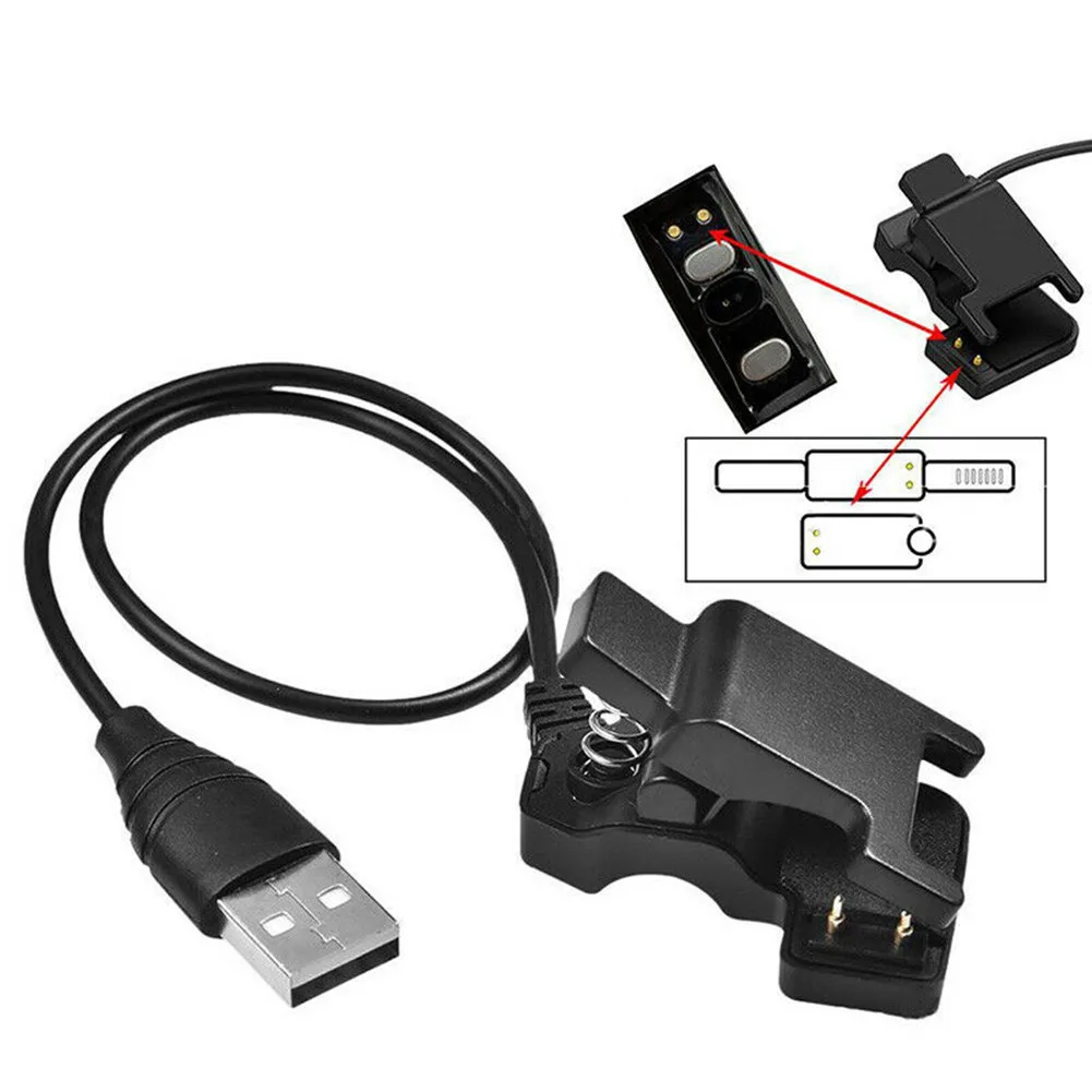 Universal USB Changer Cable Smart Watch/Bracelet 2Pin 4MM Charger Dock Adapter Clip Lightweight