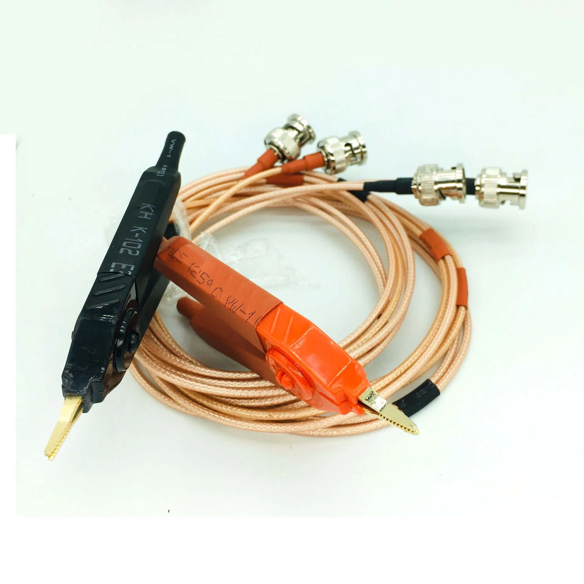 1 Set 4 BNC Male to LCR Kelvin Alligator Clip Test Probe Leads Cable Connector RG316 Pigtail 100cm 39