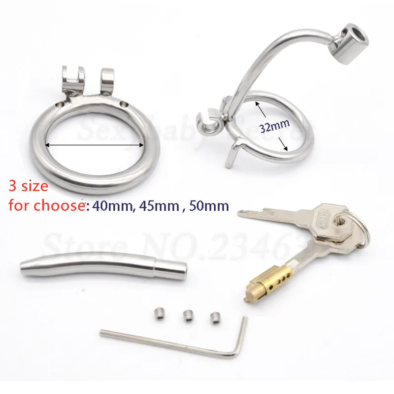 Stainless Steel Male Chastity Device,Detachable Cock Cage with Catheter,Penis Rings,Penis Plug,Sex Toys For Man