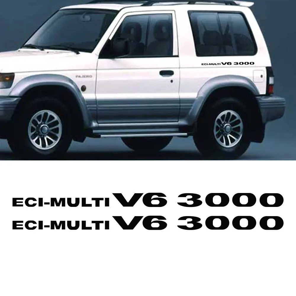 2pcs Car Styling ECI-multi V6 3000 For Mitsubishi Pajero Shogun Montero Side MK2 V20 Accessories Car Stickers Decal Automobiles