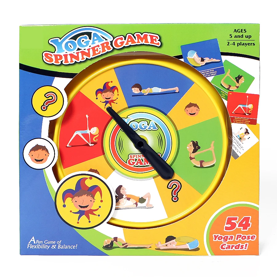 Jeu de Yoga Spinner avec 54 Cartes de Pose pour Enfant, Jeu Récompensé pour Parents et leurs Enfants, 2 + Joueurs