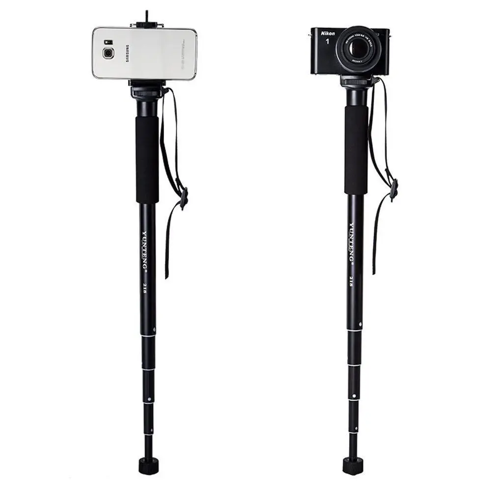 Yunteng YT-218 Monopé de aluminio extensible de 5 secciones Unipod para Canon Nikon Pentax Sony A7 A7R A7S DSLR DV/GoPro hero 5 4 3+ 3