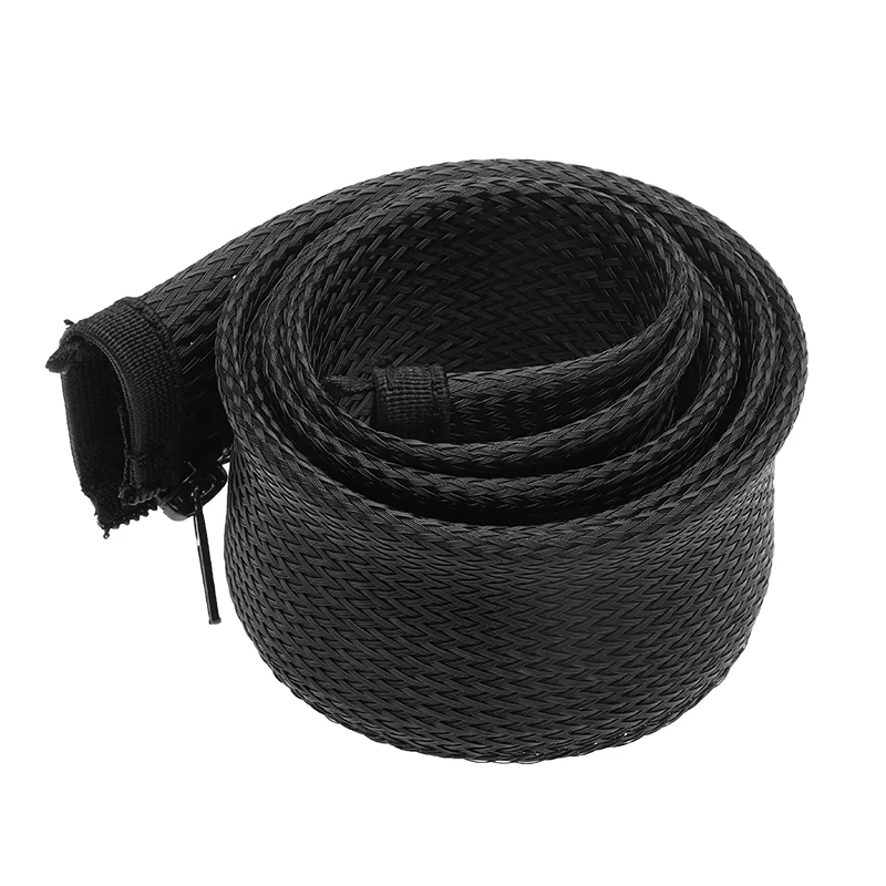 Dropship 1M 25mm Zipper Cable Sleeve Flexible Cable Management organizer Braid Sleeve Wire Protection Insulated black white gray