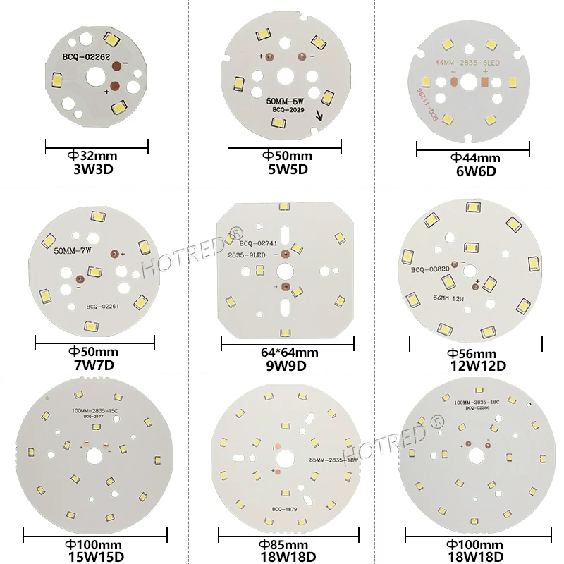 10pcs 3W 5W 7W 9W 12W 15W 18W 24W 2835 SMD PCB Led Lamp Panel SMD2835 High Brightness Light Board For Ceiling Light Down Light