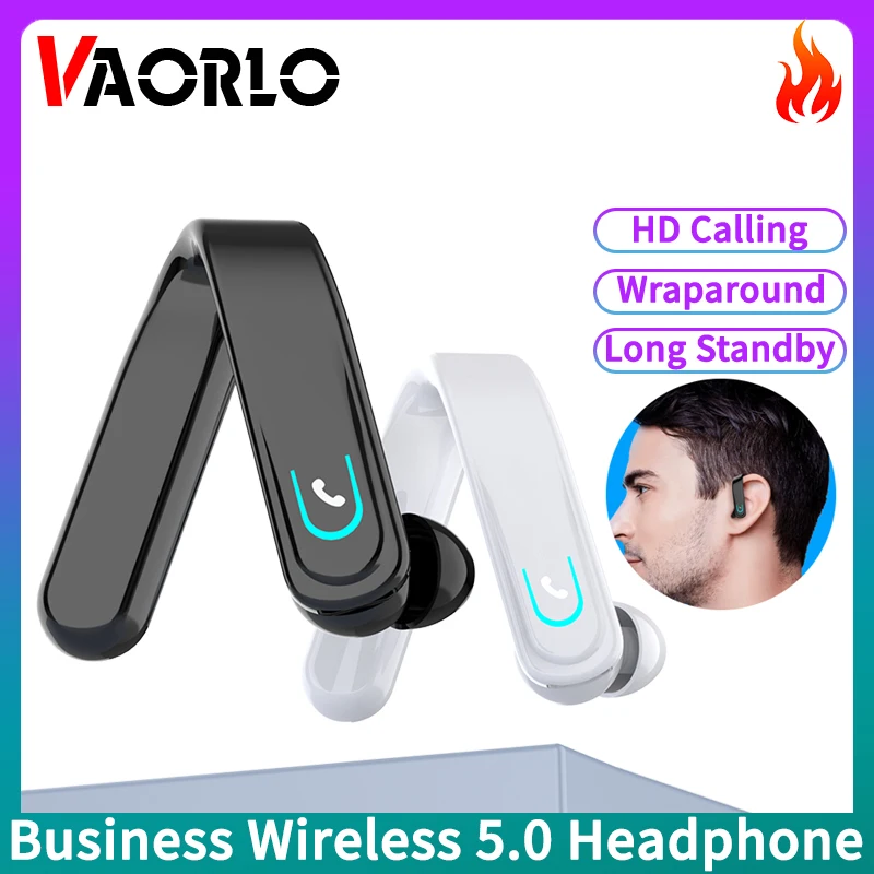 VAORLO Business słuchawki bezprzewodowe Wraparound montaż-ear Bluetooth 5.0 słuchawki True muzyka Stereo długi czas czuwania sportowe zestawy