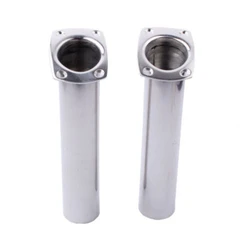 2X Boat Accessories 316 Stainless Steel Flush Mount Fishing Rod Holder 90 Degree  Rod Pod for Marine Boat