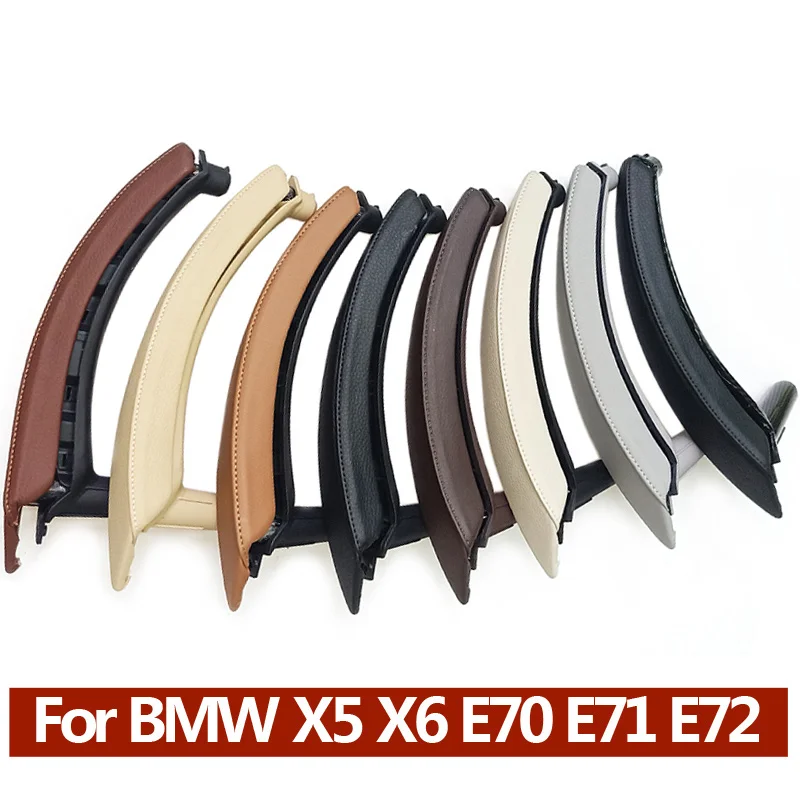

Left Right Interior Passenger Door Handle with Leather Cover Assembly For BMW X5 X6 E70 E71 E72 2007-2014