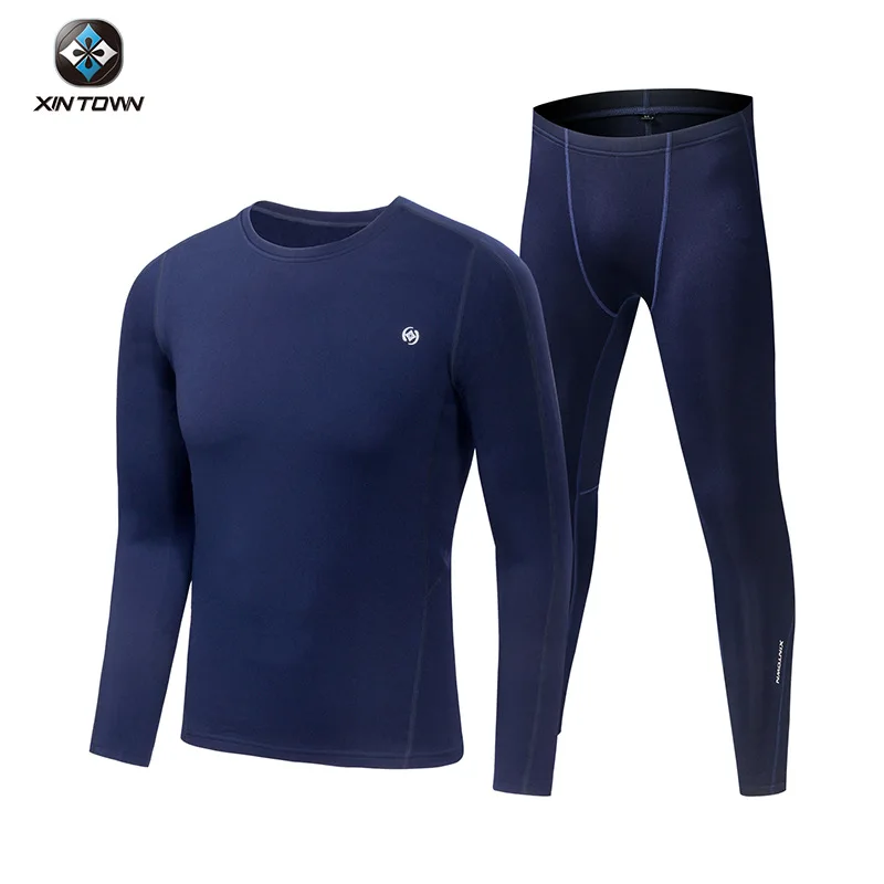 Sports Thermal Underwear Sets Men's Autumn and Winter Fleece Thermo Underwear Ski Running Fitness Riding Quick Dry Long Johns