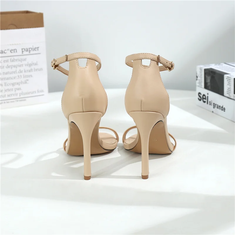 2023 Women 10 8 6cm High Heels Sandals Lady Fetish Stripper Plus Size 33-43 Strappy Shoes Stripper Stiletto Low Heels Nude Pumps