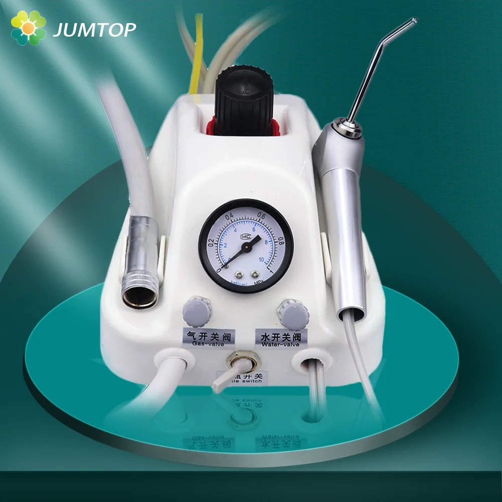 Portable Dental Turbine Unit Work with Air Compressor 3 Way Syringe 2/4 Holes Teeth Whitening Dentistry Equipment Plastic Shell