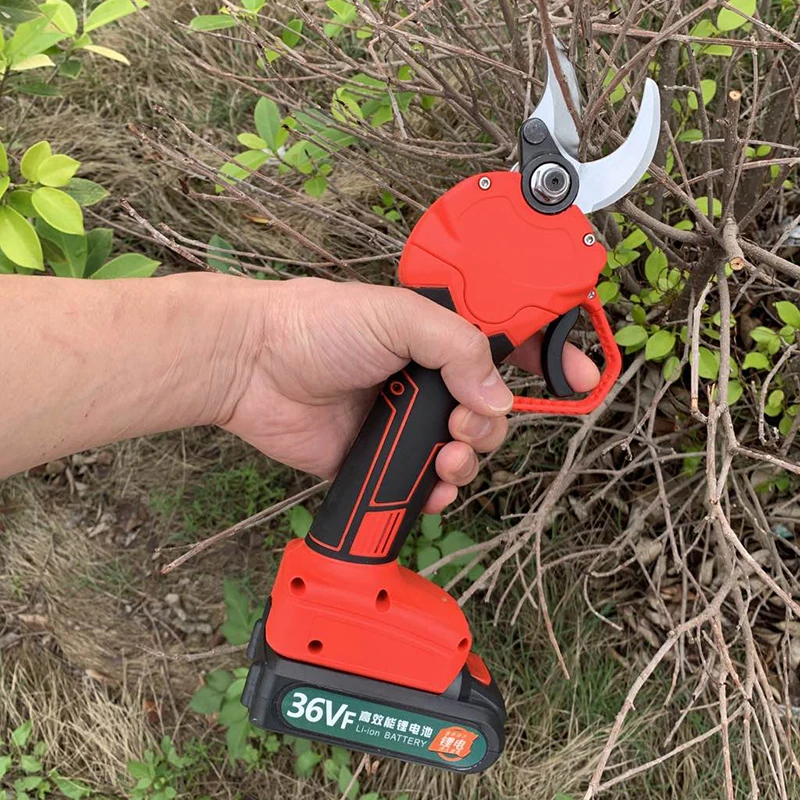 36V Adjustable Electric Garden Pruner Cordless Tool Electric Pruning Shears Lithium Branch Cutter Grafting Tool Garden Scissors