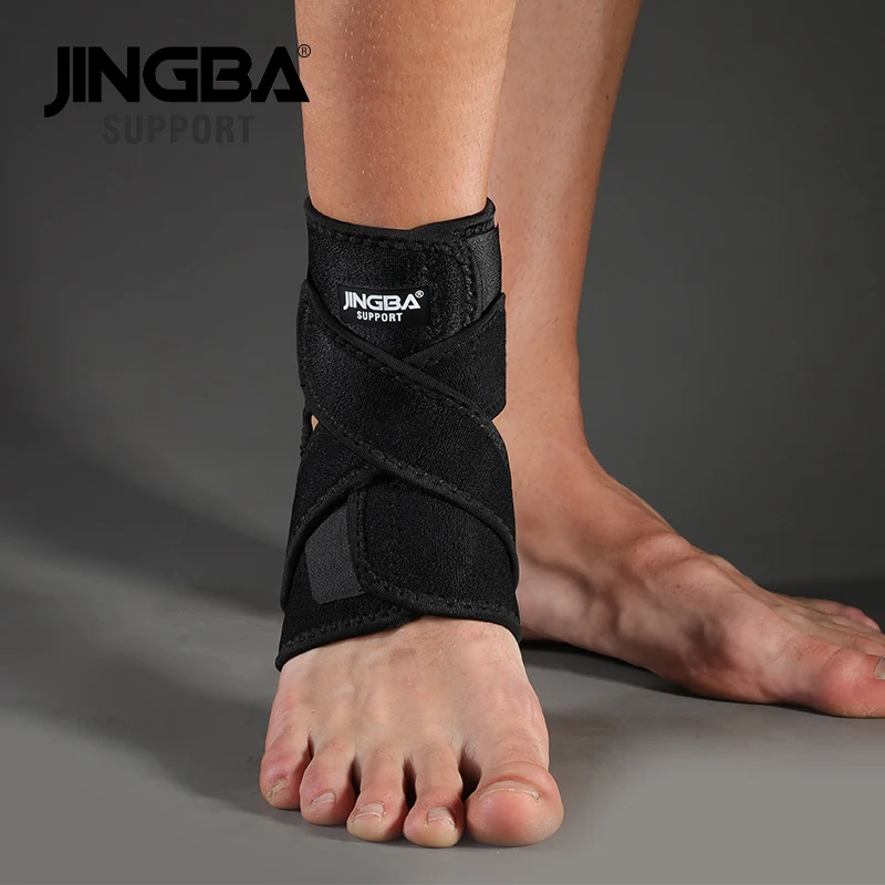 JINGBA SUPPORT 1PCS 3D Neoprene Adjustable Ankle Support Protector Football Basketball Ankle Support Brace Protective tobillera