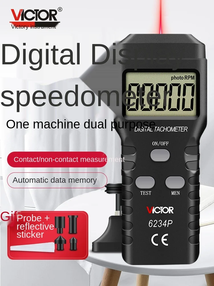 TT Original Victory Tachometer Digital Display Speed Velometer High Precision Intelligent Photoelectric Non-Contact Tachometer