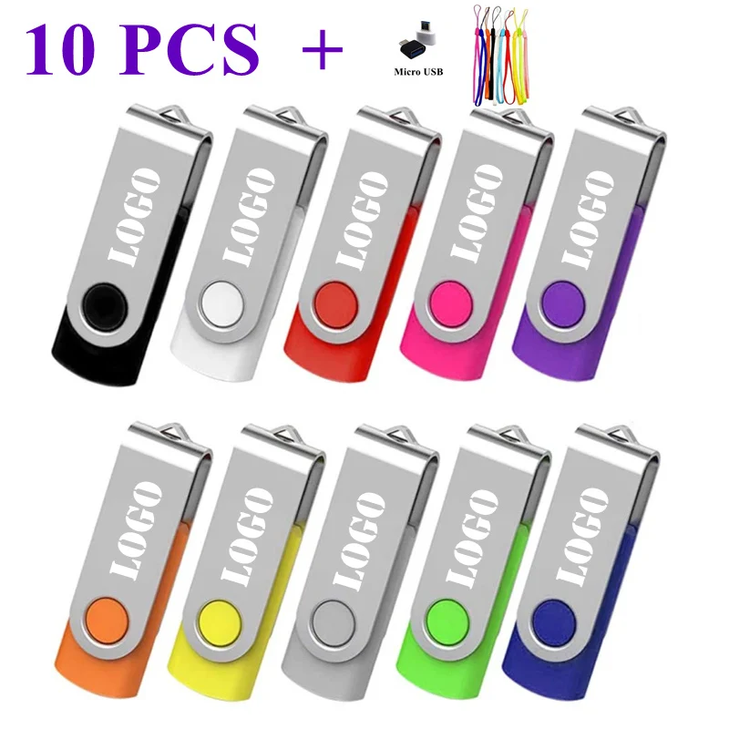 

USB флеш-накопитель OTG 2,0 с логотипом на заказ, 10 шт., 8 ГБ, 16 ГБ, 32 ГБ, 64 ГБ, USB флешка, 1 ГБ, 2 ГБ, 4 Гб, флеш-накопитель для смартфона/ПК, ремешок