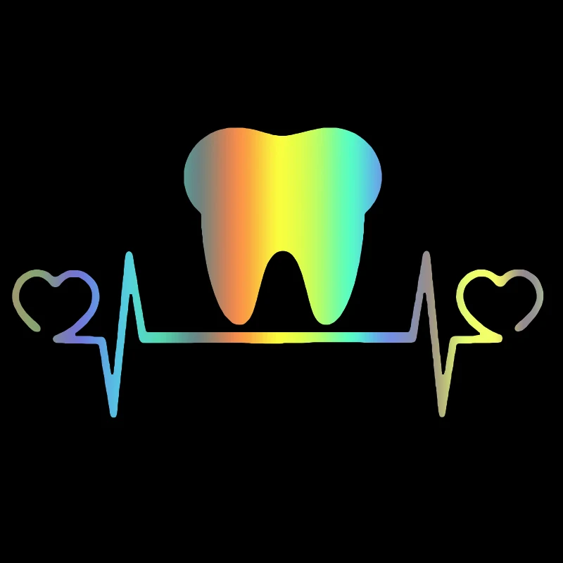 S51187# 20x11 cm Car Stickers Vinyl Decal Tooth Teeth Lifeline Heartbeat Motorcycle Decorative Waterproof