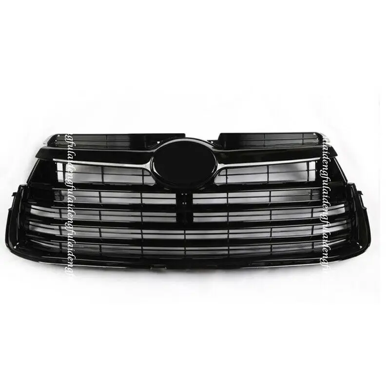 For Toyota Highlander 2014-2016 Gloss Black Grille Front Bumper Center Grill Decor Moulding Cover Trim Car Accessories