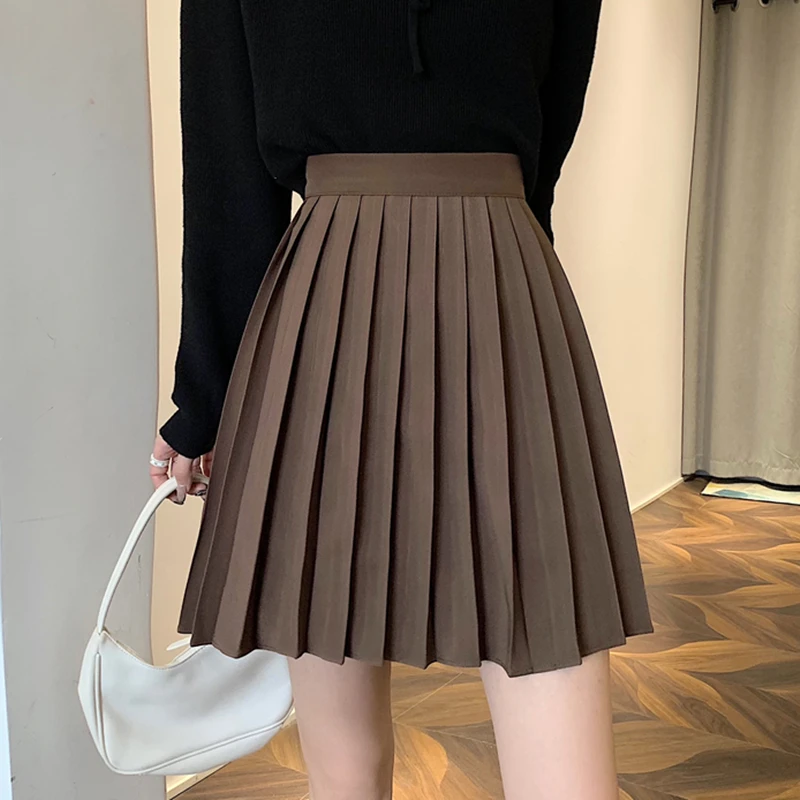 Feminino casual preppy mini saia senhoras verão moda coreano harajuku cintura alta a linha sólido plissado saias fino streetwear