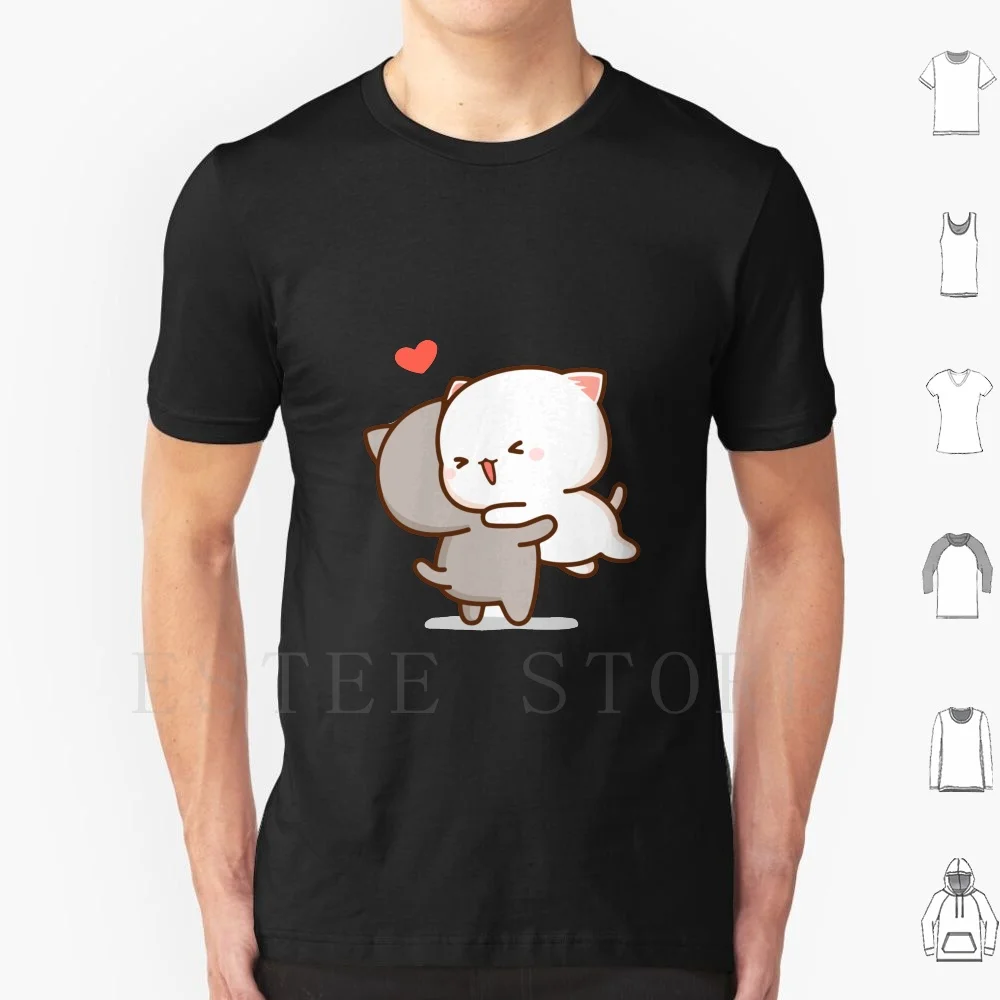 Camiseta Peach And Goma Hug-Mochi Peach Cat, DIY, talla grande, 100% algodón, Peach Cat Goma Mochi Cat Kitty, linda, romántica, Kawaii