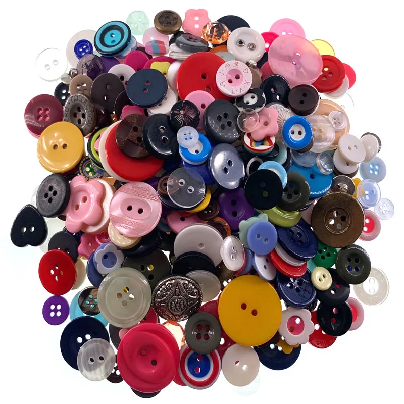 Mixed different size colours Lot 50g Of Assorted resin buttons for clothing sewing scrapbooking button