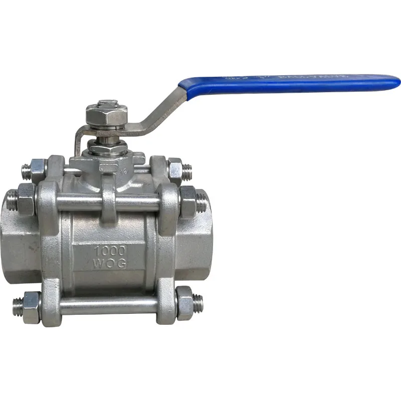 Stainless Steel 304  316 3PC Type Ball Valve with Internal Thread High Temperature Ball Valve with Lock 1/2