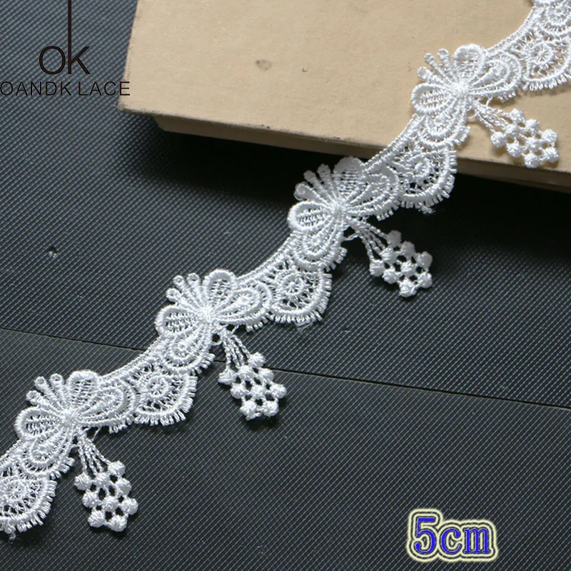 2 Yards High quality Water Soluble Lace Trim Braid Lace DIY Garment Accessories Embroidery Fabric Lace Trims