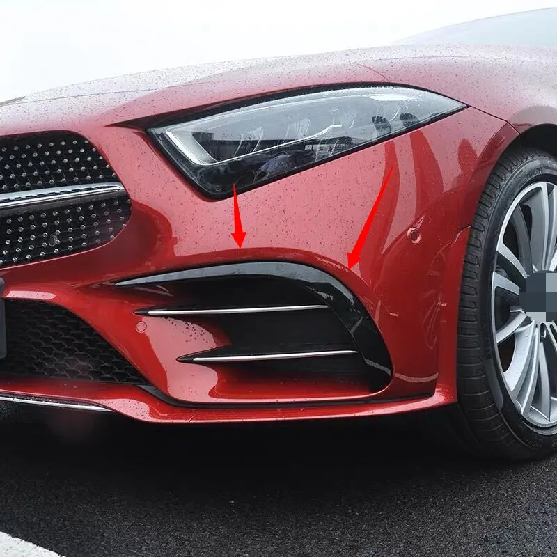 

For Mercedes cls 2018 2019 accessories cls c257 modified front bumper car stickers fog lights decorative bright strip