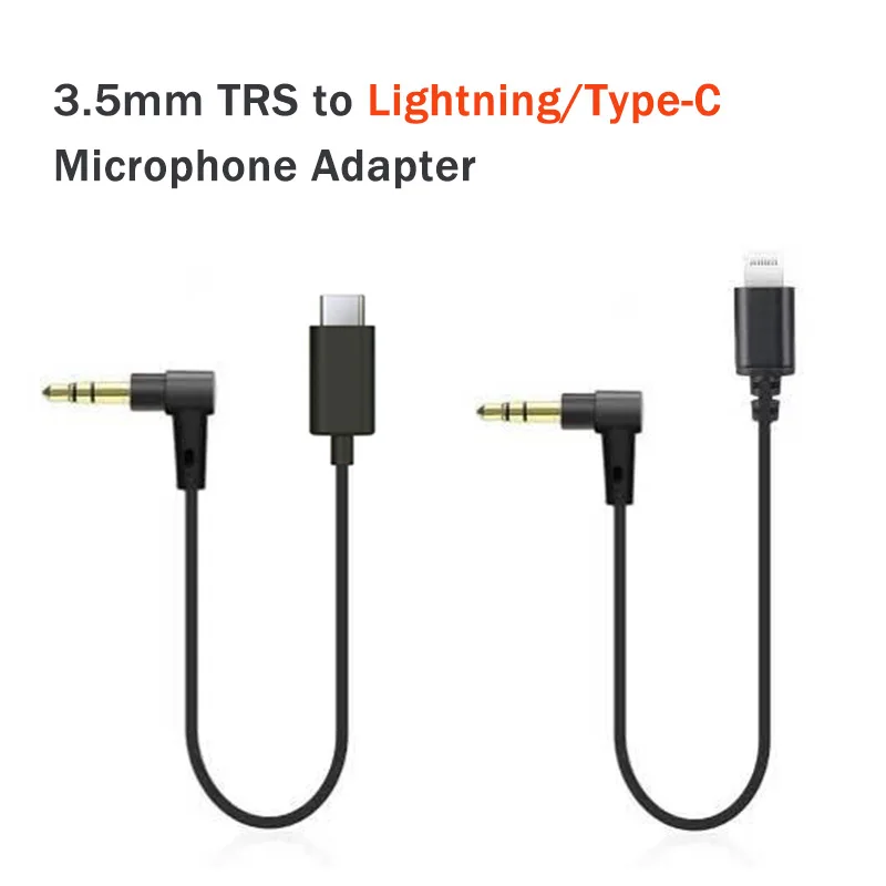 3.5mm TRS to Lightning Type C USB C Audio Cable iPhone Android phone adapter for Microphone RODE Comica BOOMX d2 Synco G1