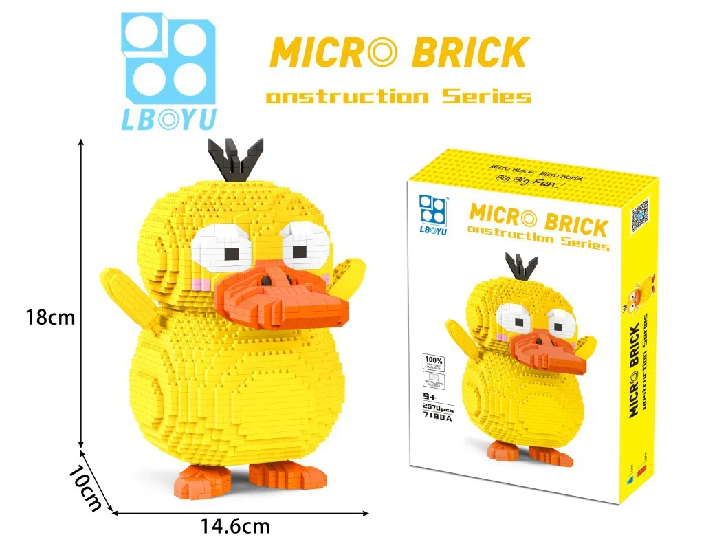 Pokemon Building Block Cartoon Psyduck Squirtle Togepi Banana Micro Diamond Bricks Figures Model Toys For Children