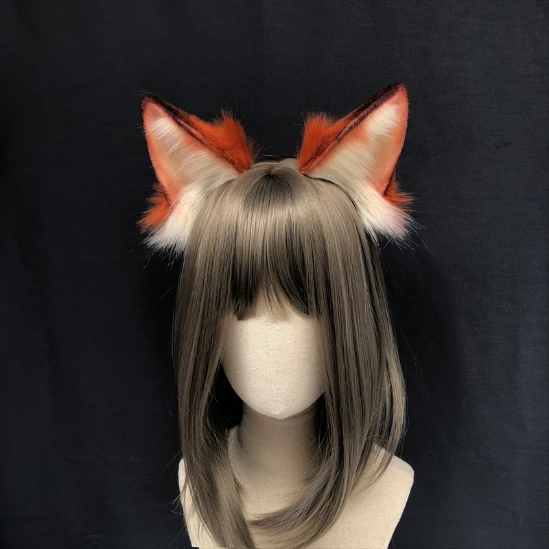 Custom Animal Ears Grey Rabbit Red Fox Ears Hairband Lovers Anime Animal Ears Cosplay