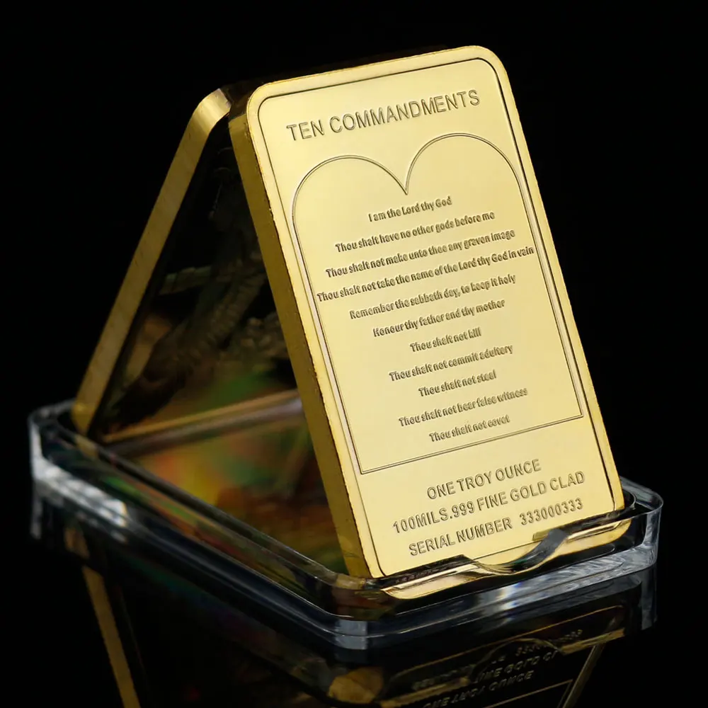 Gold Plated Collectible Coin, Our Lord of Jesus, the ten Commandments