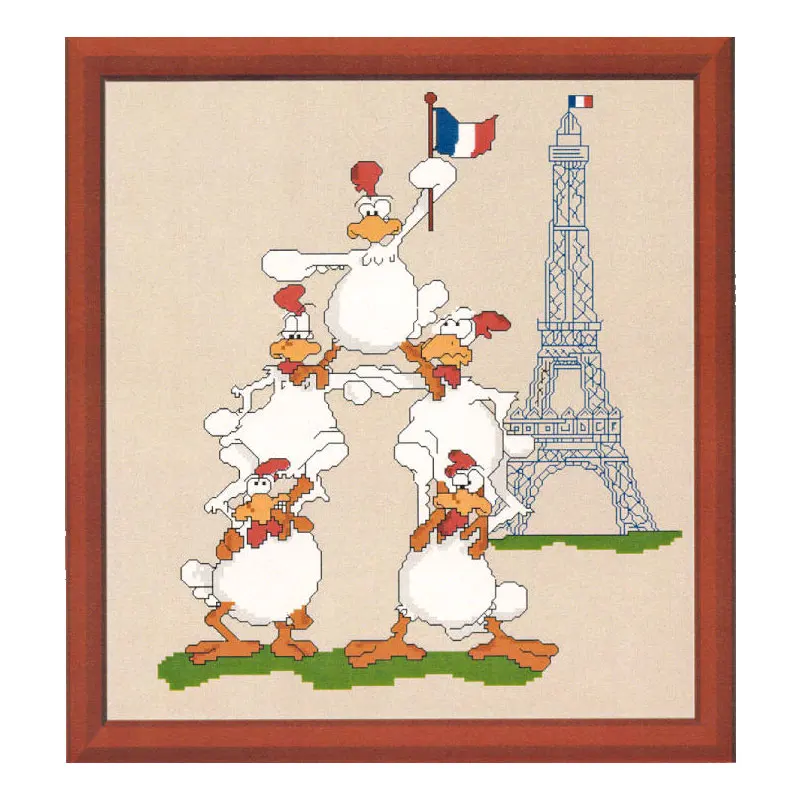 Cross Stitch Kit Home Decoration Hanging Picture A234-235 Children Dance And Tower Shape Fishxx Handmade Embroidery