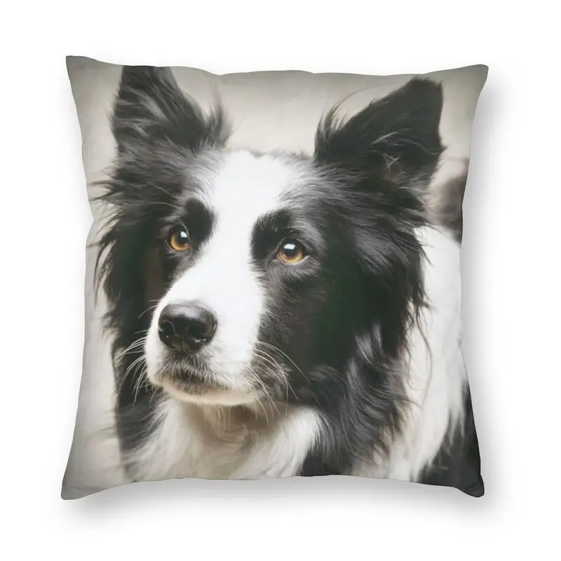 Vibrant Cute Working Border Collie Dog Pillow Case Home Decorative 3D Double Side Print Pet Animal Cushion Cover for Car