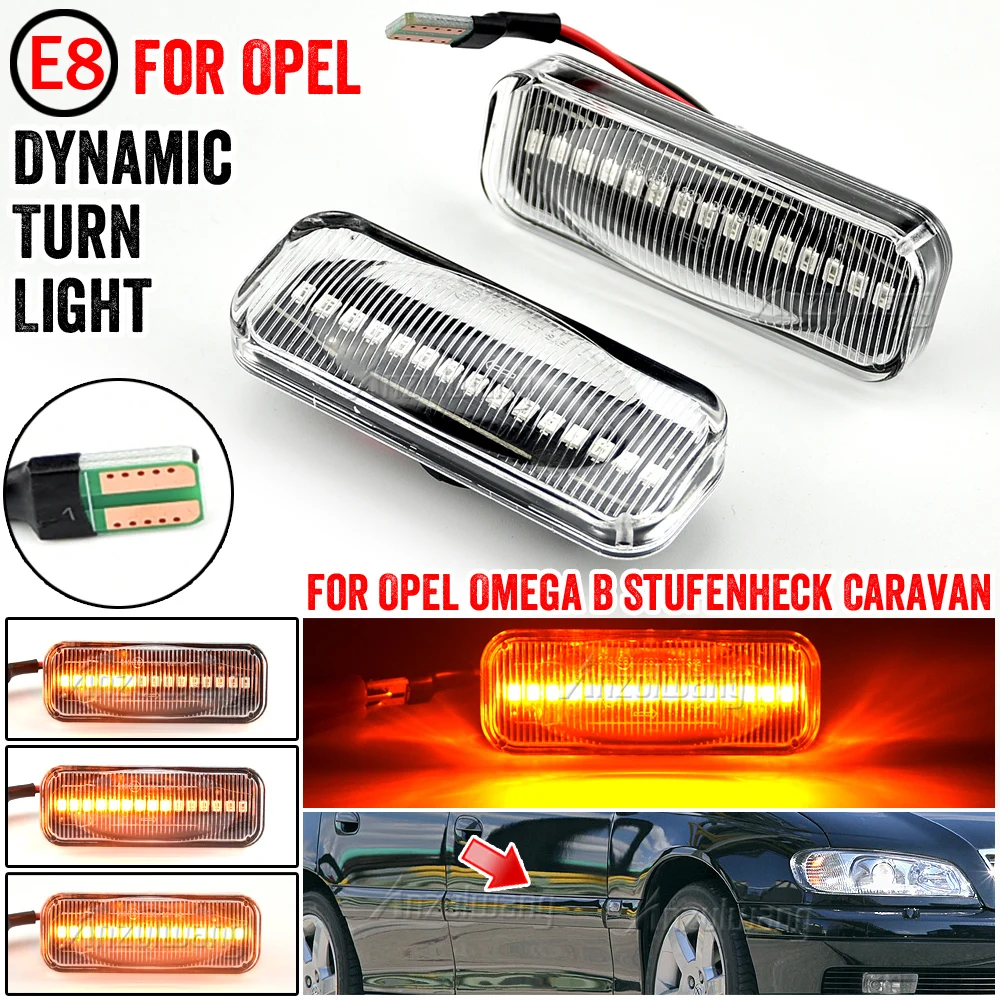 For Opel Omega B Stufenheck Caravan 1994-2003 Led Dynamic Turn Signal Light Side Fender Marker Sequential Blinker