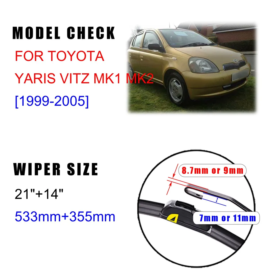 Kit Brazo Y Escobilla Limpiaparabrisas Trasero Para Toyota Yaris Vitz 1999-2005 | Repuesto Fácil De Instalar