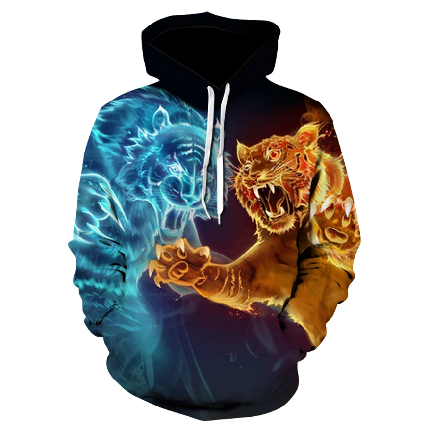 Men\'s New Animal Print Hoodie 3d Lion Head Hoodie for Fall 2021 Brand Hoodie Fashion 3D Printing Hoodie