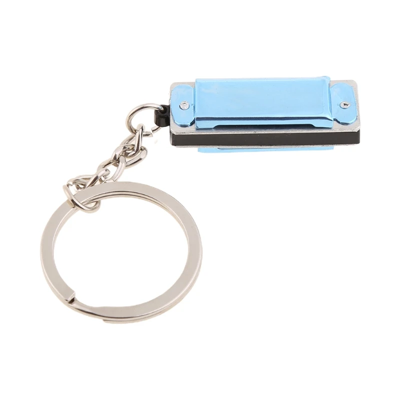 Mini Harmonica Keychain,Special 8 Tone 4 Holes Harmonica Keychain Harmonic Keyring Keys Holder Bag Pendant Musical