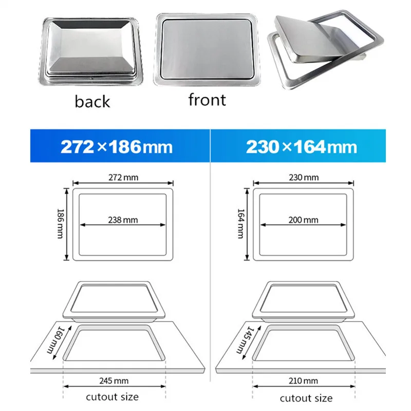 Kitchen Bar Built-in Trash Can Cover Flush Recessed Dustbin Trash Bin Lid Invisible Stainless Steel Rubbish Bins Covers High-Q