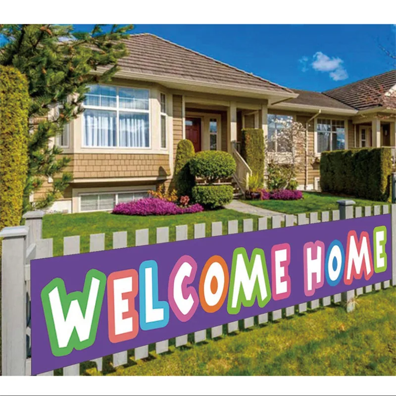 50x300cm Welcome Home Logo Rectangle Horizontal Banner For Party Decoration Polyester Indicator Large Size