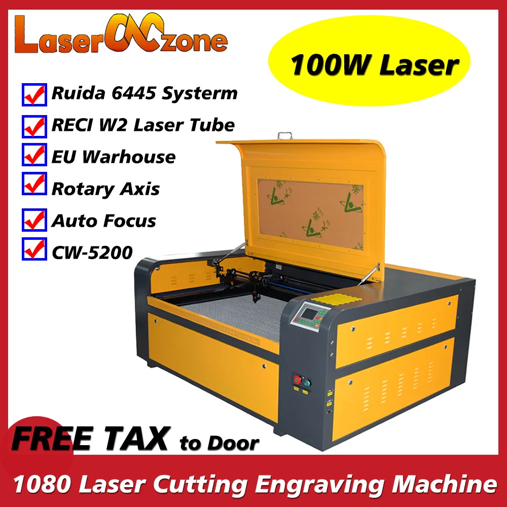 DSP 1080 Laser Cutting Engraving Machine RD6445G Auto Focus RECI 100W 130W Laser DSP System for Acylic Wood Plastic