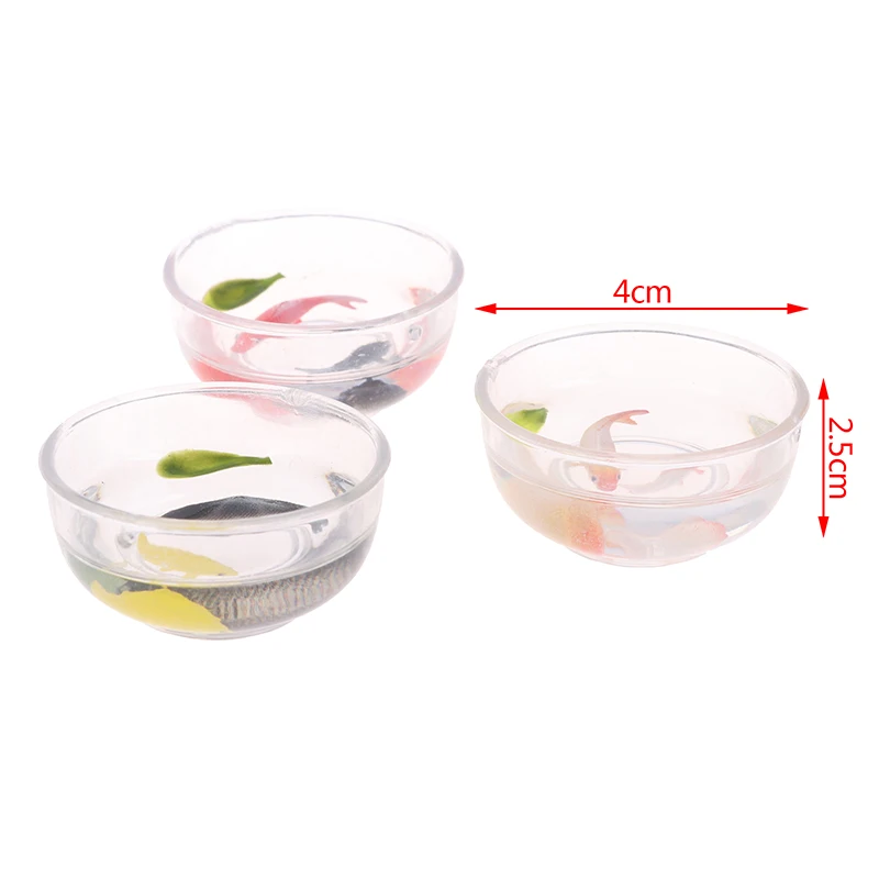 1Pcs 1:12 Lovely Dollhouse Miniature Glass Fish Tank Bowl Aquarium Doll House Home Ornaments Toys