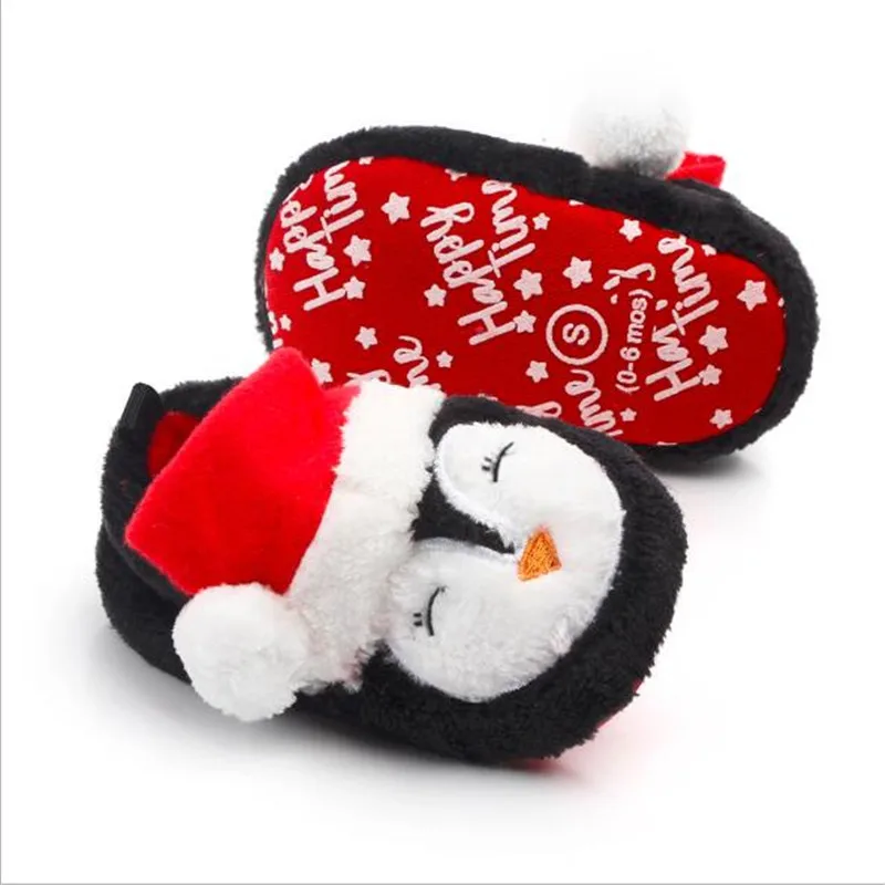 Lovely Cartoon Baby Shoes Infants Autumn Winter First Walkers Toddler Fleece Warm Shoes Booties For Christmas Gift