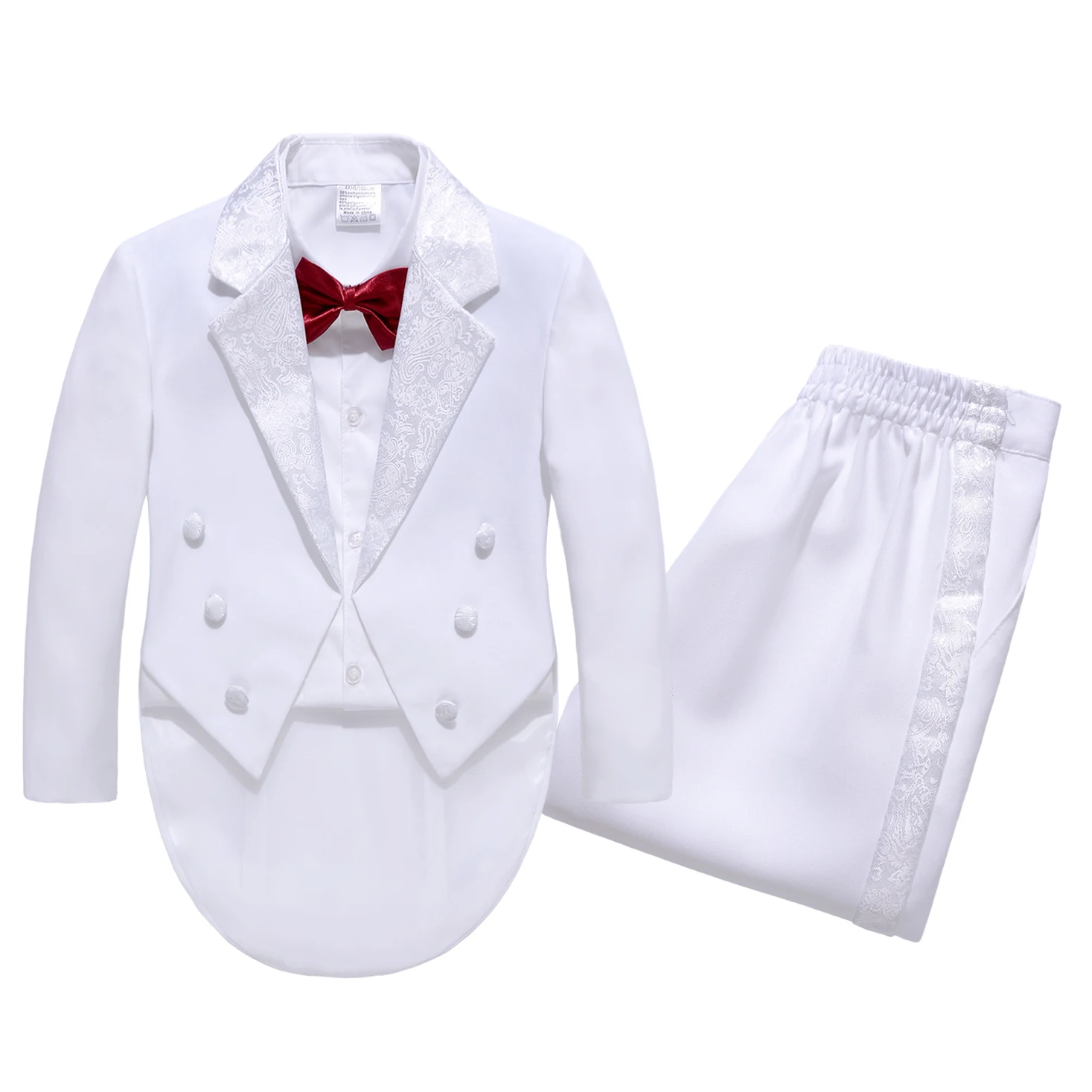 

Boy Tuxedo Suit Champagne Kids Tuxedo Stage Wedding Formal Wear 7pieces Set Blazer+pant+shirt+bow+girdle+tie+belt Children Suits