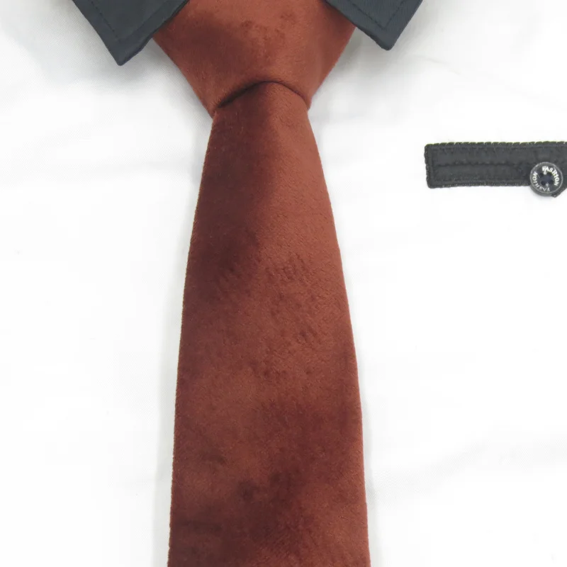 

Формальный деловой мужской галстук, свадебный кофейный красный бархатный свадебный галстук жениха, британский модный индивидуальный галстук gravata