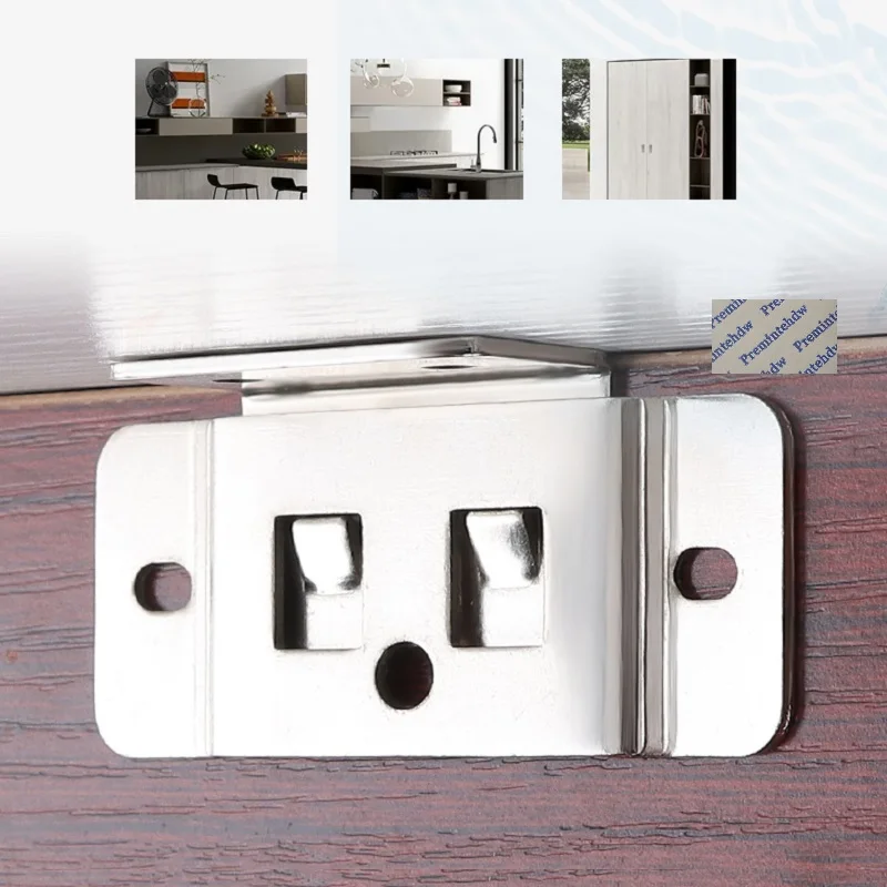 

20Pcs Steel 2 In 1 Corner Interlock Insert L Bracket Clip Furniture Cabinet Assembling Connecting Grey White Nickel Black