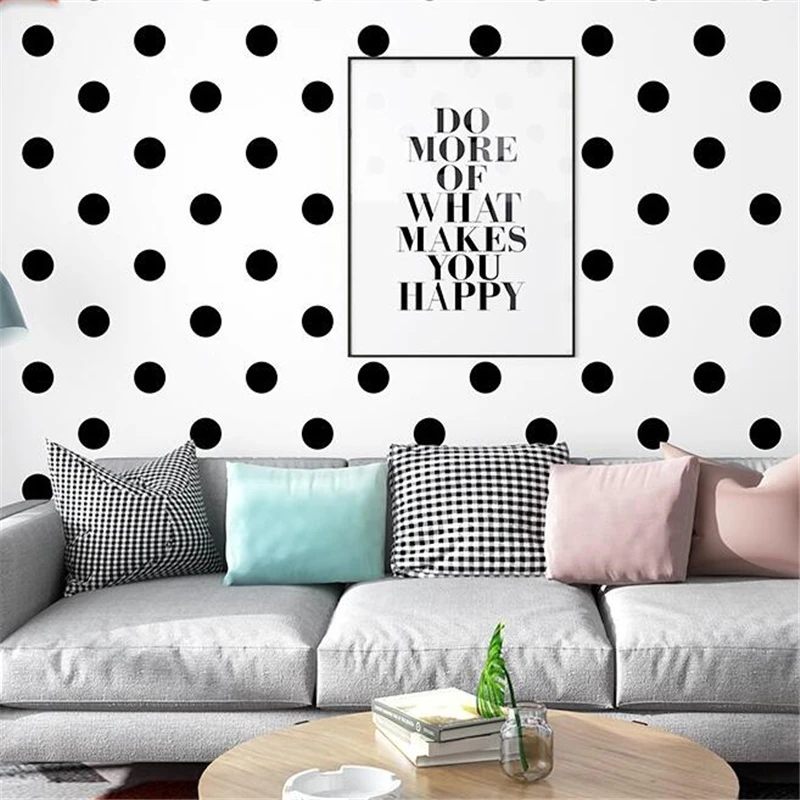 

wellyu Black and white wave dot polka dot square pattern Nordic style modern minimalist geometric background wallpaper behang