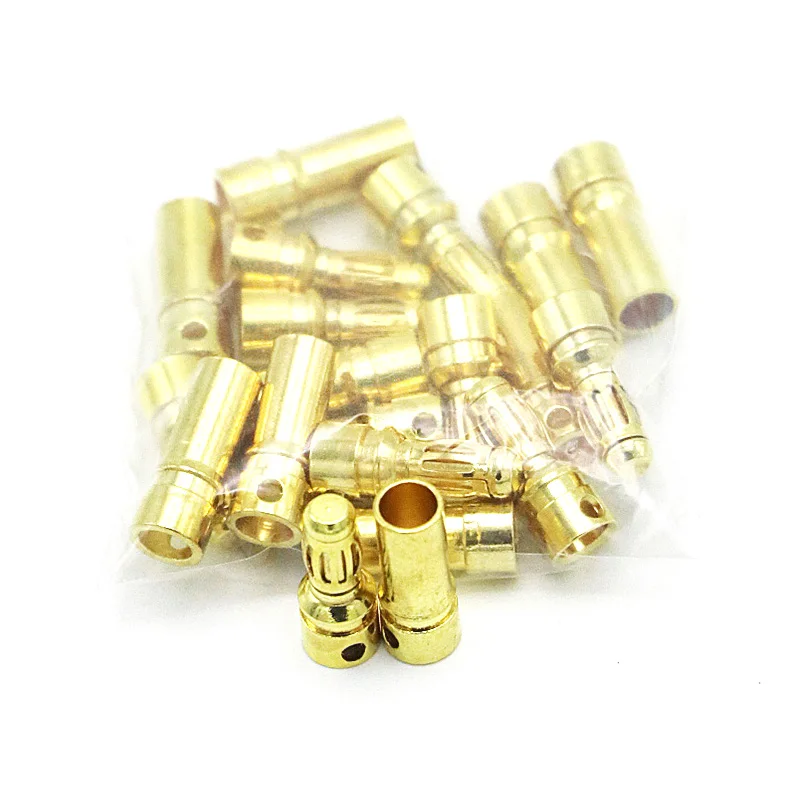 20 / 40pcs 3.5mm Gold Bullet Banana Connector Plug For RC ESC Battery Motor RC Drone Airplane Cat Boat (10/20 pair)